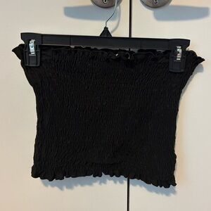 Marci Black Ruffled tube top
